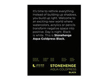 Load image into Gallery viewer, Stonehenge, 1 Legion Aqua Watercolor Pad, 140lb, Cold Press, 8 by 10 Inches, Black Paper, 15 Sheets