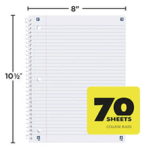 Load image into Gallery viewer, HAMELIN College Ruled Notebooks, Spiral bound, 70 sheets Assorted Colors Pack 3, "8"x10.5"