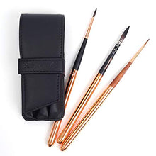 Load image into Gallery viewer, Le Voyager Black Wallet Set by Raphael, Includes 3 Travel Brushes: Soft Aqua Round 6, Soft Aqua Lavis 3 and Precison Round 6 (25-138123-03)