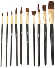 Load image into Gallery viewer, Darice Studio 71 Natural Bristle Paint Brushes: 10 Pieces, Brown/Gold (30052076)