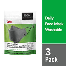 Load image into Gallery viewer, 3M Daily Face Mask, Reusable, Washable, Adjustable Ear Loops, Lightweight Cotton Fabric, 3 Pack