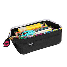 Load image into Gallery viewer, ZIPIT Lenny Pencil Case for Adults and Teens, Large Capacity Pouch, Sturdy Pen Organizer, Wide Opening with Secure Zipper Closure (Black)