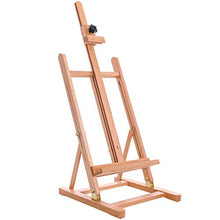Load image into Gallery viewer, U.S. Art Supply Medium Tabletop Wooden H-Frame Studio Easel - Artists Adjustable Beechwood Painting and Display Easel, Holds Up To 27" Canvas, Portable Sturdy Table Desktop Holder Stand - Paint Sketch