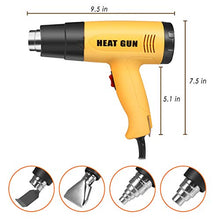 Load image into Gallery viewer, Heat Gun, 1600W Heavy Duty Hot Air Gun Kit, Variable Temperature Control with 2-Temp Settings 4 Nozzles 140℉~1112℉(60℃- 600℃)with Overload Protection for Crafts, Shrinking PVC, Stripping Paint