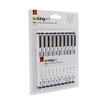 Load image into Gallery viewer, KingArt PRO Inkline Fine Line Pen, Set of 10, Black 10 Piece