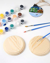 Load image into Gallery viewer, Pllieay 2Pcs 4 Inch Round Wooden Plaque, Unfinished Natural Pine Circle Plaque Wood Base for Craft Projects and DIY Home Decoration