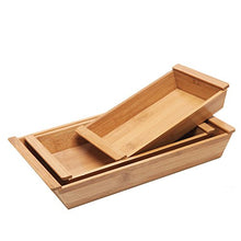 Load image into Gallery viewer, MyGift Set of 3 Small Natural Bamboo Nesting Organizer/Multipurpose Serving Trays with Handles