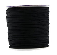 Load image into Gallery viewer, Mandala Crafts Nylon Satin Cord, Rattail Trim Thread for Chinese Knotting, Kumihimo, Beading, Macramé, Jewelry Making, Sewing (1.5mm 65 Yards, Black)