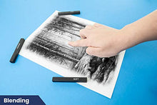 Load image into Gallery viewer, Pacific Arc Compressed Charcoal Sticks Hard 12 Pack for Drawing, Sketching, and Shading