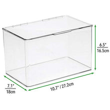 Load image into Gallery viewer, mDesign Kids Plastic Stackable Toy Storage Organizer Box Container with Hinged Lid for Storing Action Figures, Crayons, Building Blocks, Puzzles, Wood Construction Sets, Cars, 2 Pack - Clear