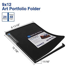 Load image into Gallery viewer, Sooez 9x12 Binder with Plastic Sleeves, 24-Pocket Heavy Duty Art Portfolio Folder with Clear Sheet Protectors, Display 48 Pages, Presentation Book for Artwork, Sheet Music, Document