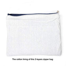 Load image into Gallery viewer, Yingkor 2-pack Cotton Canvas Zipper Cosmetic Bag Makeup Bags Tool Organizer with Cotton Lining 20x28cm (White)