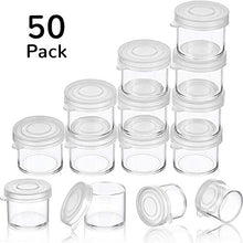 Load image into Gallery viewer, 50 Pieces Plastic Mini Containers with Lids, Small Paint Cup, Plastic Mini Paint Containers DIY Craft Storage Containers Craft Paint Cup for Paint Beads Seeds Clay or Others