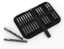 Load image into Gallery viewer, Micro-Line Pens With Case, Fineliner, Multiliner, Archival Ink, Artist Illustration, Architecture, Technical Drawing, Outlining, Scrapbooking, Manga, Writing, Rock Painting 14/Set Black