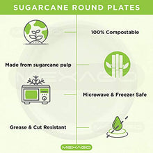 Load image into Gallery viewer, Mexago Eco-Friendly Round Compostable Plates - 10 inch | 100 Count - Natural Alternative to Paper Plate | Made of Sugarcane Bagasse