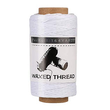 Load image into Gallery viewer, Jupean Waxed Thread, 150m /164Yards White Leather Waxed Thread, Leather Sewing Thread, Hand Stitching Thread for Hand Sewing Leather, Bookbinding, and Beginners Leather Craft DIY