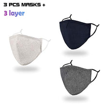 Load image into Gallery viewer, Men Cloth Designer Face Mask, Black Grey Navy Blue Adjustable Breathable Washable Reusable Fashion Cotton Fabric, Printed 3 4 Layer Adult Ladies Pretty 3ply Comfortable Facemask Madks Cubre Bocas