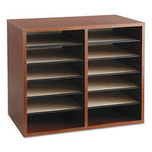 Load image into Gallery viewer, Safco Products 9420CY Wood Adjustable Literature Organizer, 12 Compartment, Cherry