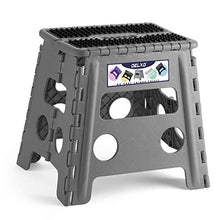 Load image into Gallery viewer, Delxo Folding Step Stool - Height Premium Heavy Duty Foldable Stool for Adults, Kitchen Garden Bathroom Stepping Stool (1 Pack) Grey