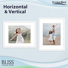 Load image into Gallery viewer, Icona Bay 11x14 White Picture Frame with Removable Mat for 8x10 Photo, Modern Style Wood Composite Frame, Wall Mount Only, Bliss Collection