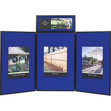 Load image into Gallery viewer, Quartet Fabric Bulletin Board Display Panel System, 6' x 3', Double-sided, Blue/Gray Surface, Black Frame, Exhibition, Show-It! (SB93513Q)