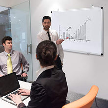 Load image into Gallery viewer, T-SIGN Magnetic Dry Erase Whiteboard 48 x 36 Inch, 4 x 3 Large White Board, Silver Aluminum Frame Wall-Mounted, Magnetic Eraser, 2 Whiteboard Pen, Detachable Marker Tray, 6 Magnets for Office, School