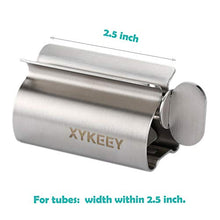 Load image into Gallery viewer, XYKEEY Toothpaste Tube Squeezer - Set of 2 Toothpaste Squeezer Rollers, Metal Toothpaste Tube Wringer Seat Holder Stand (Stainless Steel)