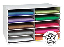 Load image into Gallery viewer, Classroom Keepers 12" x 18" Construction Paper Storage, 10-Slot, White, 16-7/8"H x 26-7/8"W x 18-1/2"D, 1 Piece