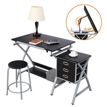 Load image into Gallery viewer, YAHEETECH Adjustable Drafting Table Drawing/Draft Art Desk for Adults Craft Supplies w/Stool and Storage Drawers Art Studio Design Craft Station