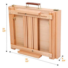 Load image into Gallery viewer, MEEDEN Studio Sketchbox Table Easel with Metal Lined Drawer - Adjustable Solid Beech Wood Tabletop Easel & Sketchbox Artist Easel with Storage, for Studio or Plein Air - Holds canvases up to 34" high