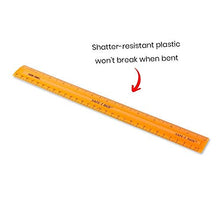 Load image into Gallery viewer, hand2mind Safe-T Ruler for Kids Math, Rainbow Plastic Rulers, Flat 12 in. Flexible Rulers, Safety Ruler for Measurement, Safety Kids School Supplies, Straight Shatter-Resistant Rulers (Pack of 24)