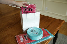 Load image into Gallery viewer, 100 | 50 | 25 Count - White Paper Kraft Bags with Handles - Perfect Solution for Baby Shower, Birthday Parties, Boys and Girls Gifts, Shopping, Restaurant takeout and Shop Owners - Size (8"x4.75"x10")