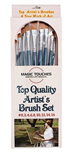 Load image into Gallery viewer, Artist Paint Brushes - A - Golden Nylon, Long Handle, Angular Paint Brush Set - Ideal for Acrylic Painting and Oil Painting, and Equally Useful for Watercolor Painting and Gouache Color Painting.