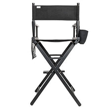 Load image into Gallery viewer, mefeir 31" Height Tall Director Chair Folding Artist Makeup with Replacement Cover, Storage Side Bags, Portable Footrest, Support 250 lbs,Solid Hardwood & Polyester Black