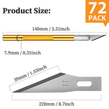 Load image into Gallery viewer, Exacto Knife 72-PACK Craft Knife Steel Hobby Knife Precision 2 Handles Knifes with 70pcs #11 Exacto Knife Blades with Storage Case for DIY,Art Work,Cutting,Carving Jetmore (Gold Blue)