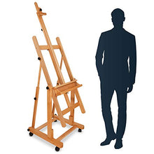 Load image into Gallery viewer, Artina Professional Studio Easel Seattle – Wooden Display Easel on Wheels for The Studio and for a Canvas up to 133.8“