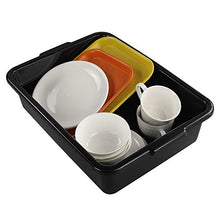 Load image into Gallery viewer, Teyyvn 13 L Plastic Bus Box/Utility Box, Commercial Wash Basin Tote Box, 4-Pack, Black