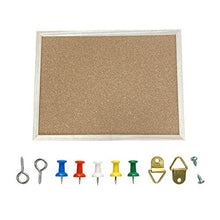 Load image into Gallery viewer, Cork Board Bulletin Board, 15.7"X 12" Cork Board, Oak Wood Finish Frame, Wall Mounted Cork Board for Office Home and School(Pins, Eye Bolts, gaskets, Screws)