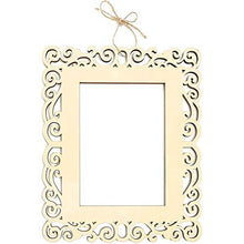 Load image into Gallery viewer, Bright Creations Wooden Picture Frames for Crafts, Unfinished Cutout with String (6 Pack)