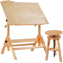Load image into Gallery viewer, MEEDEN Wooded Drafting Stool with Adjustable Height,Artist Stool,Wood Bar Stool,Kitchen Stool,Perfect for Artists Studio,Home Use,Kitchen,Bars