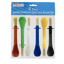 Load image into Gallery viewer, US Art Supply 6 Piece Jumbo Children's Tempera Artist Paint Brushes with Easy to Hold Stubby Handles