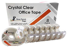 Load image into Gallery viewer, Greyparrot Office Clear Office Refill Tape Rolls + Dispenser(8 Pack),(3/4” X 1000in/pack). for Craft Jobs, Gift Wrapping, Office Work Clear(Transparent) Glossy Finish, Refillable (8000 inch/Total)