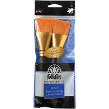Load image into Gallery viewer, Plaid Taklon Flat Brush, Gold (2-Piece), 2/Pkg
