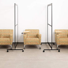 Load image into Gallery viewer, Norwood Commercial Furniture Clear Room Divider Partition - Portable Sneeze Guard Screen on Wheels for Social Distancing, Home, Office, Waiting Area, or School 3.5’ W x 6.5’ H Single Panel w/Crossbar