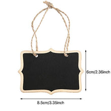 Load image into Gallery viewer, Chalkboard Tags Hanging Wooden Chalkboard Signs 3.35 x 2.36 Inch Mini Wood Chalkboard Labels Rectangle Blackboard Tags Massage Board Signs (24 Pieces)