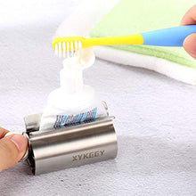 Load image into Gallery viewer, XYKEEY Toothpaste Tube Squeezer - Set of 2 Toothpaste Squeezer Rollers, Metal Toothpaste Tube Wringer Seat Holder Stand (Stainless Steel)