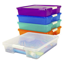 Load image into Gallery viewer, Storex Classroom Student Project Box, 12 x 12 Inches, Assorted Tints, 5-Pack (63202U05C), standard sized
