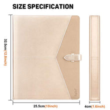 Load image into Gallery viewer, Toplive Padfolio 3 Ring Binder (1'' Round Ring) Business Portfolio Folder for Interview, Conference and Presentation, Gold
