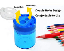 Load image into Gallery viewer, WEKOIL Pencil Sharpener Manual Pencil Sharpener 2 Holes Metal Sharp Blade Crayon XL Sharpener with Large Round Catches Sharpening Regular HB Pencils Graphite Colored Jumbo Pencils Pack of 4