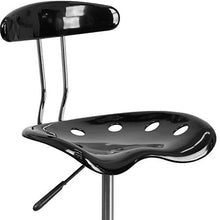 Load image into Gallery viewer, Flash Furniture Vibrant Black and Chrome Drafting Stool with Tractor Seat